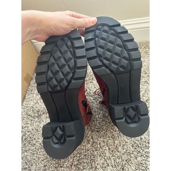 Frye Savannah Leather Classic Lace Up Streetwear Combat Heeled Boots 8.5 - Picture 9 of 12